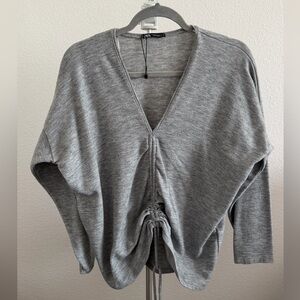 Zara Light Gray V-Neck Sweater